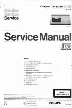 Philips cd-100 service manual PDF (Dutch)